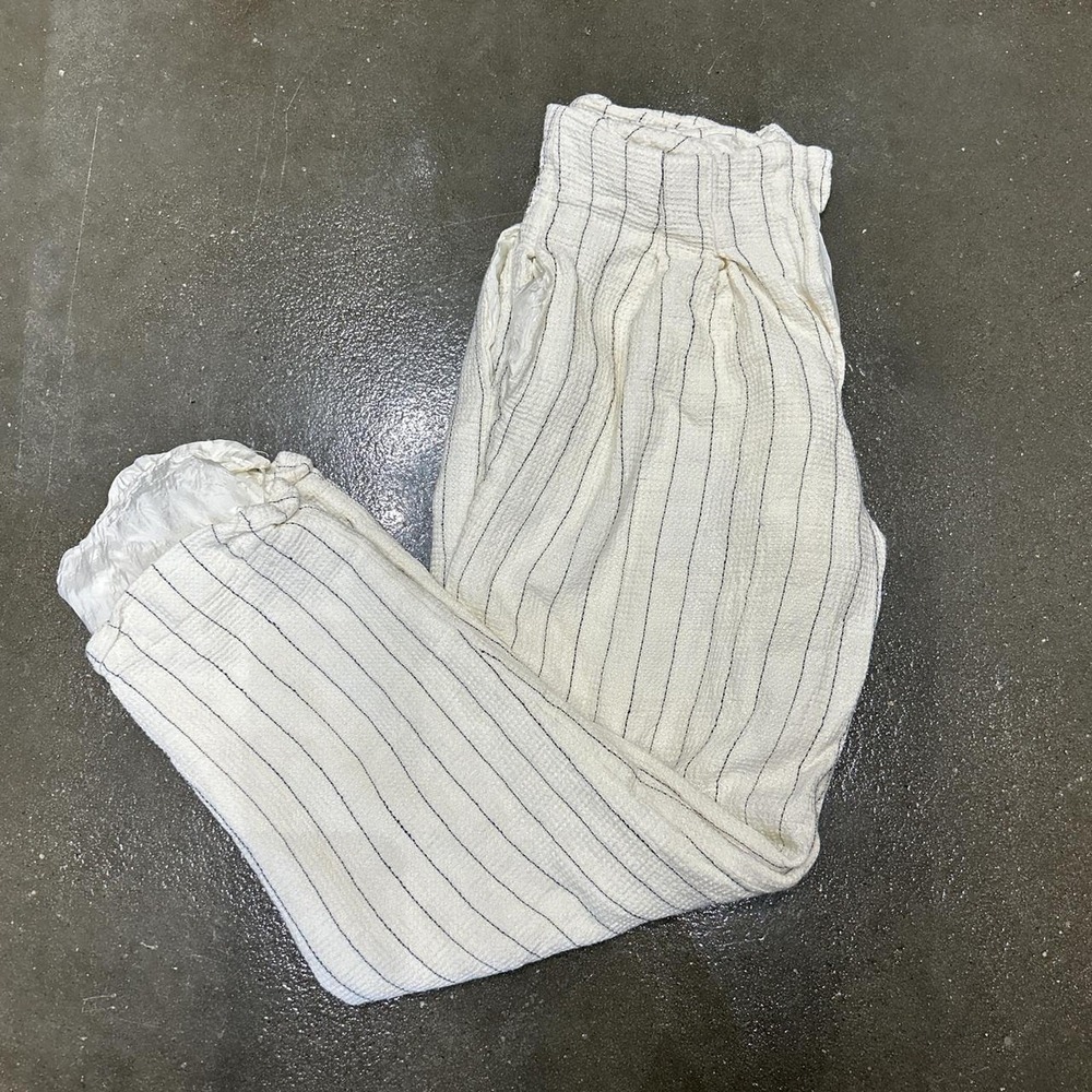 Vintage White & Black Striped Elastic Waistband 32" Joggers